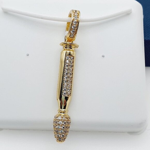 "14K Gold Plated Cubic Zircon Pendant, INUS1BR098 - Picture 1 of 10